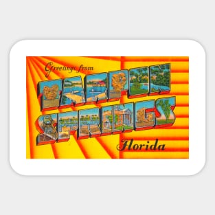 Greetings from Tarpon Springs Florida, Vintage Large Letter Postcard Sticker